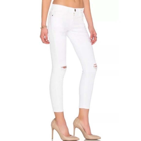 Current/Elliott Denim - Current Elliott distressed white jeans